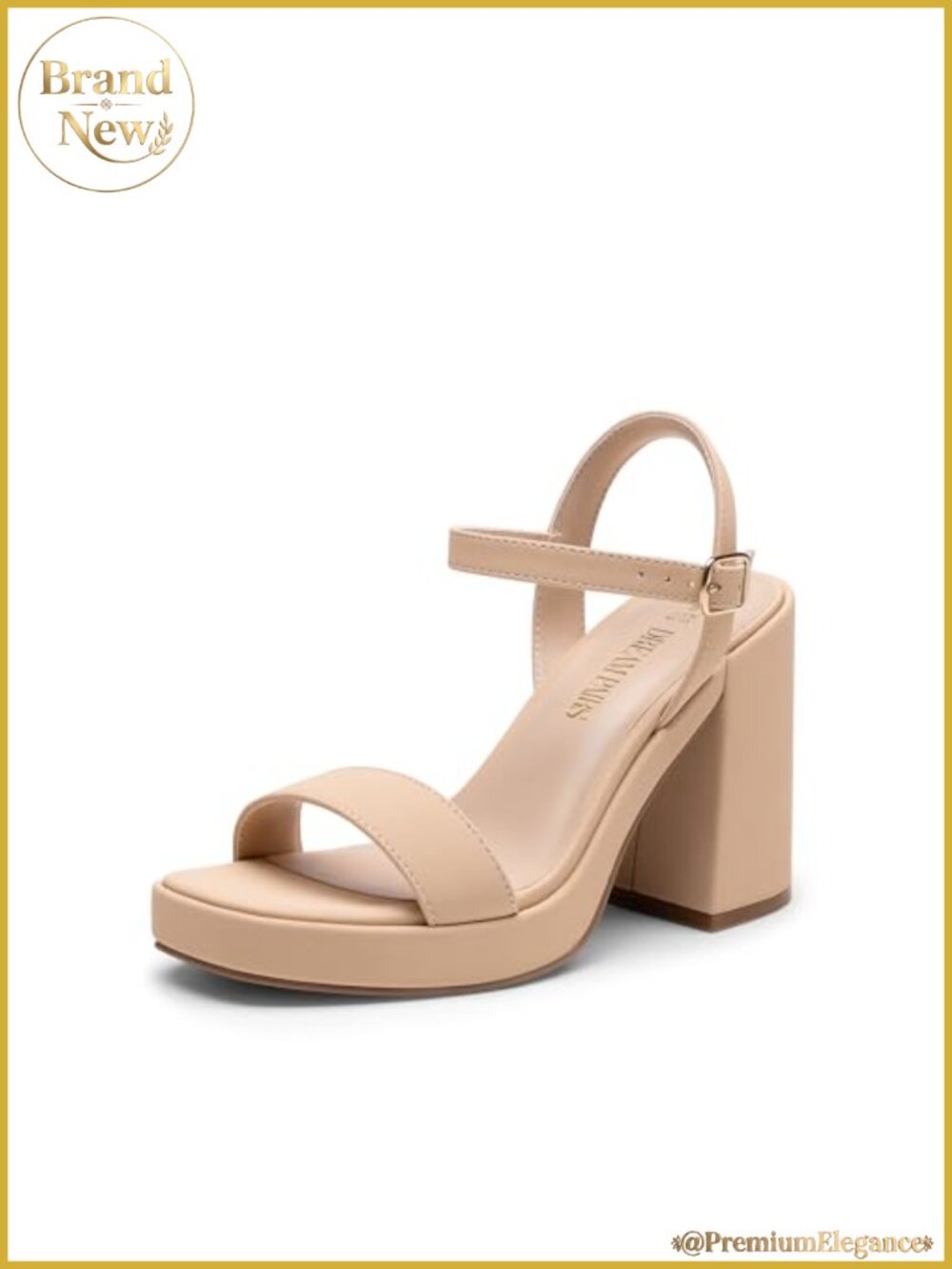 Dream Pairs Women's Heeled Sandals with 4.3 Inch Block Heel, Platform, and